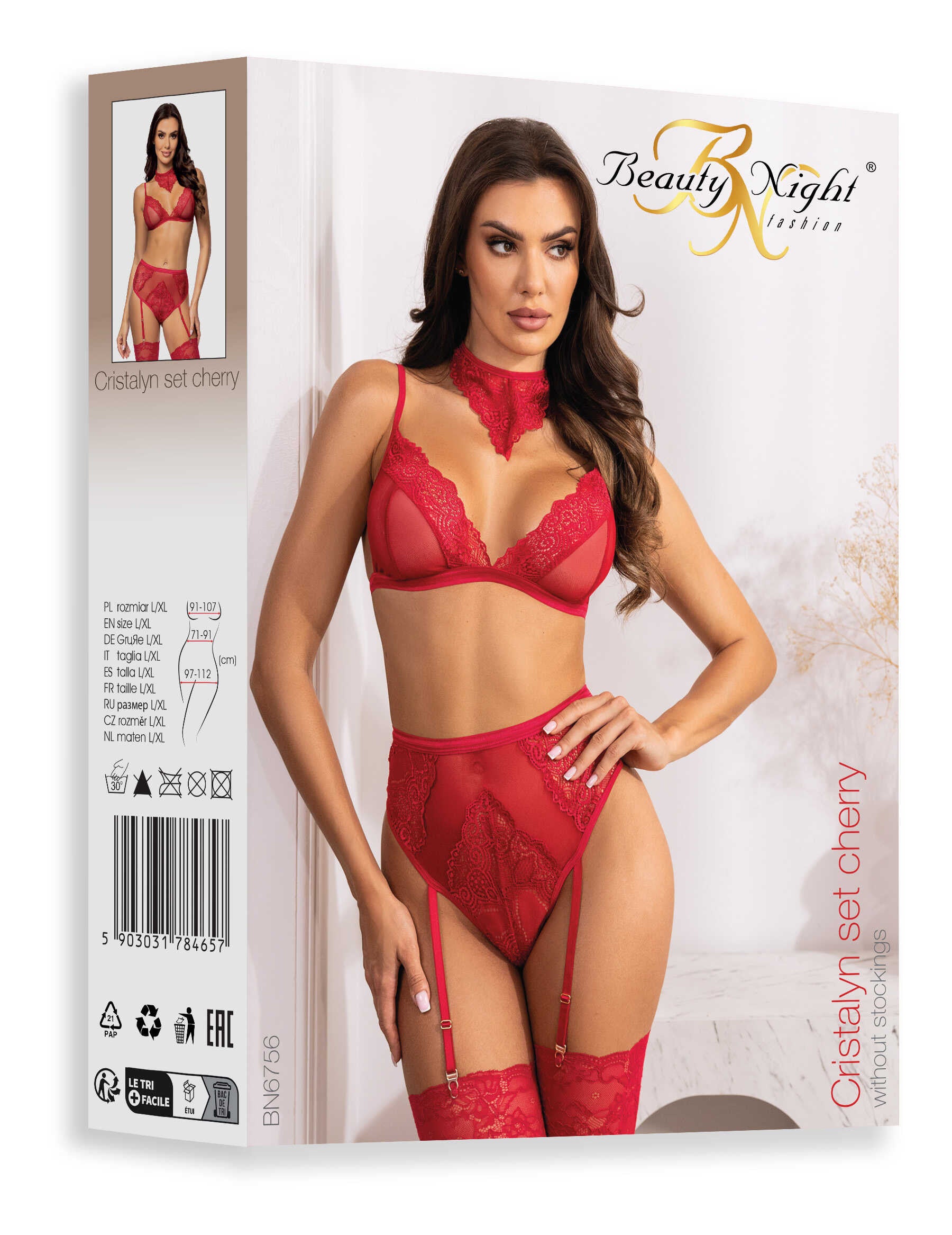 Cristalyn ensemble lingerie - Cherry - Beauty Night