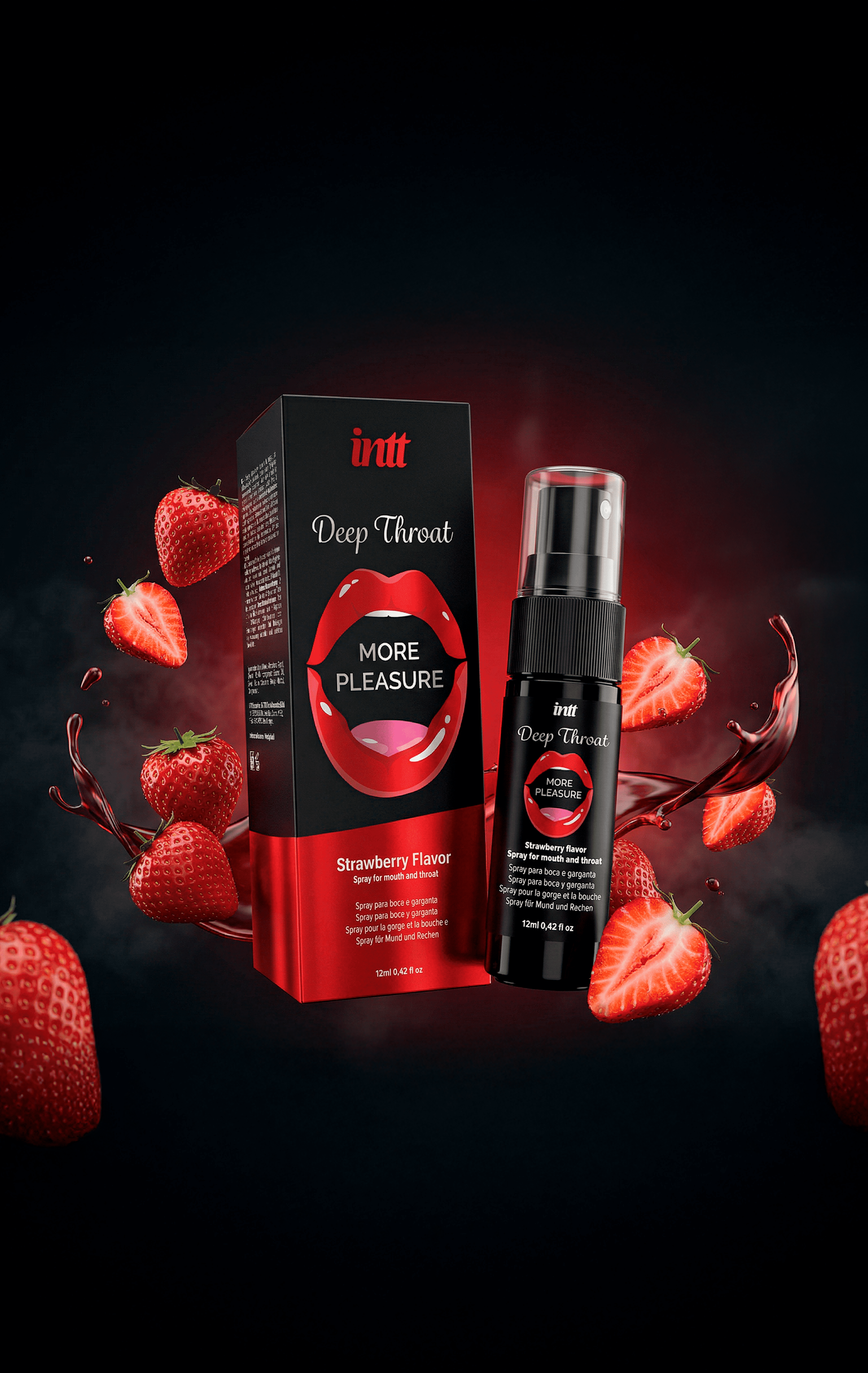 Deep Throat Fraise - Srapy pour la bouche et gorge profonde - Intt Cosmétiques