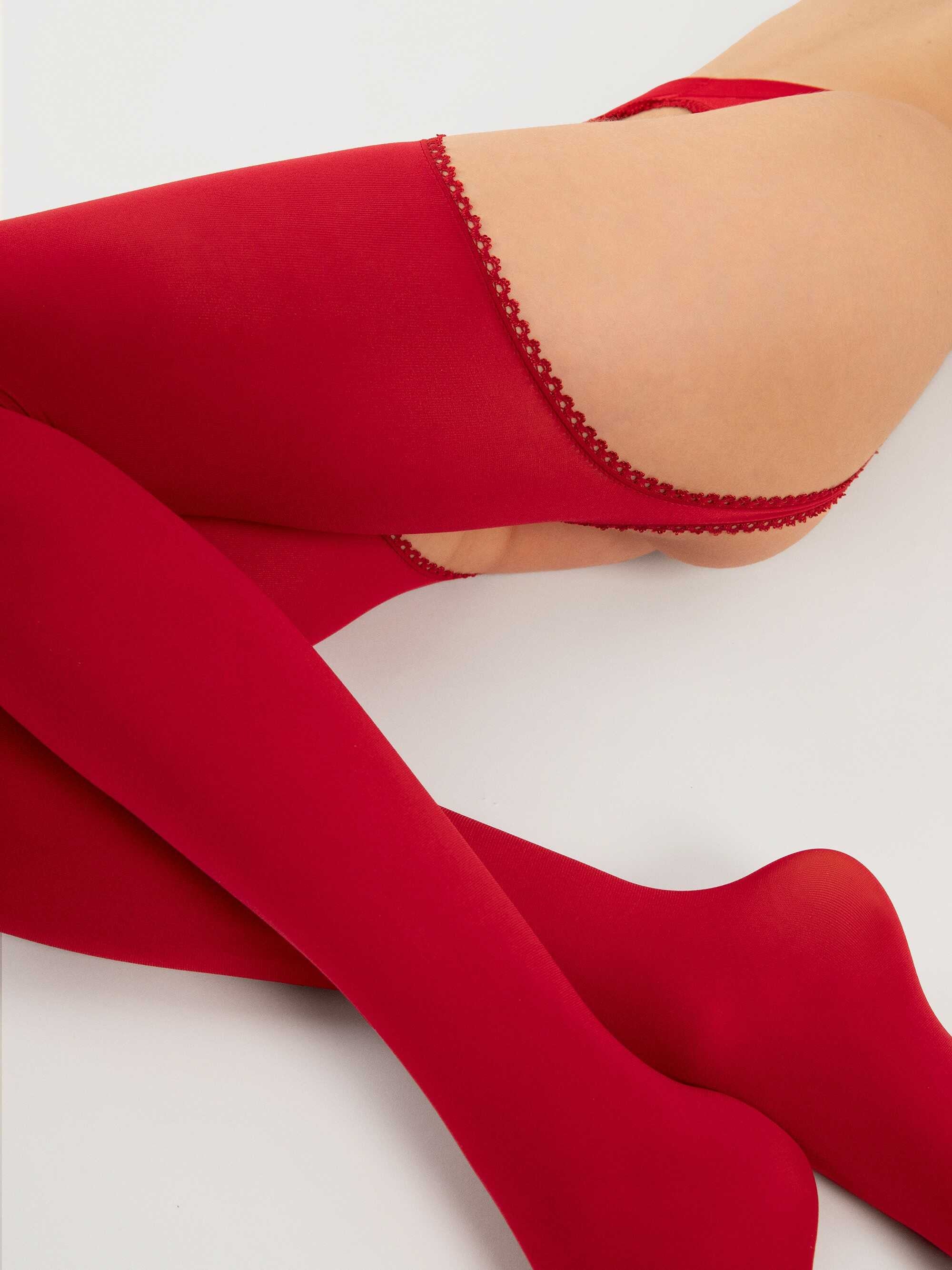 Diavola Bas jarretelles 60 DEN - Rouge - Fiore