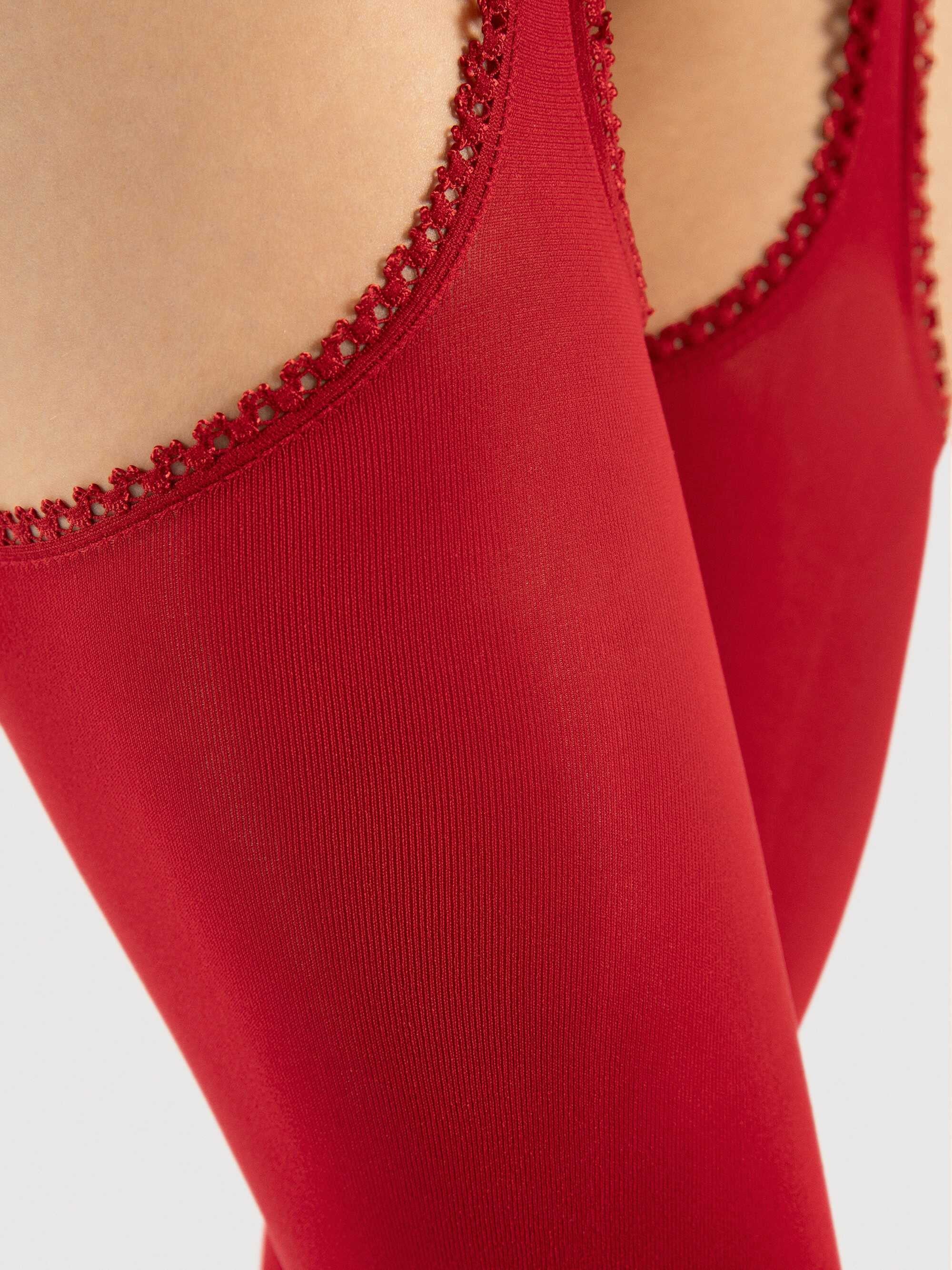 Diavola Bas jarretelles 60 DEN - Rouge - Fiore