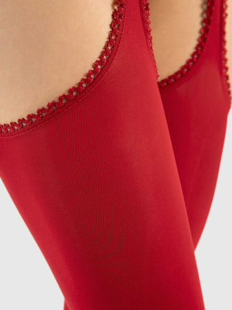 Diavola Bas jarretelles 60 DEN - Rouge - Fiore