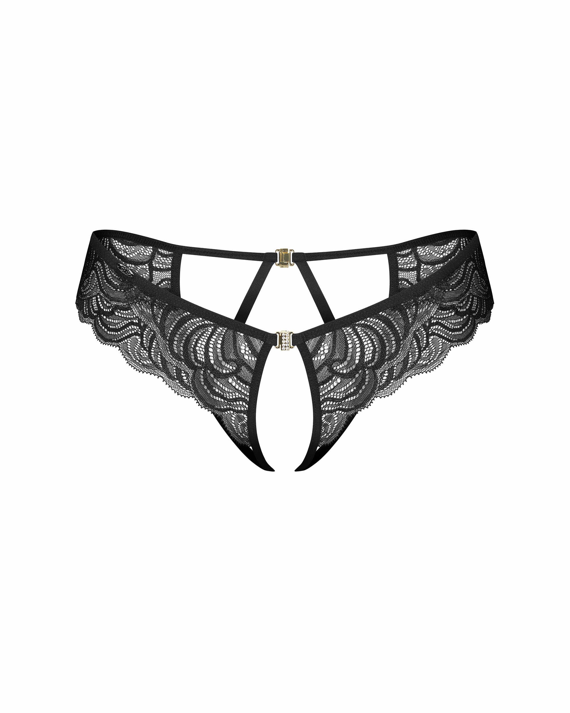Divienne string ouvert noir - Obsessive