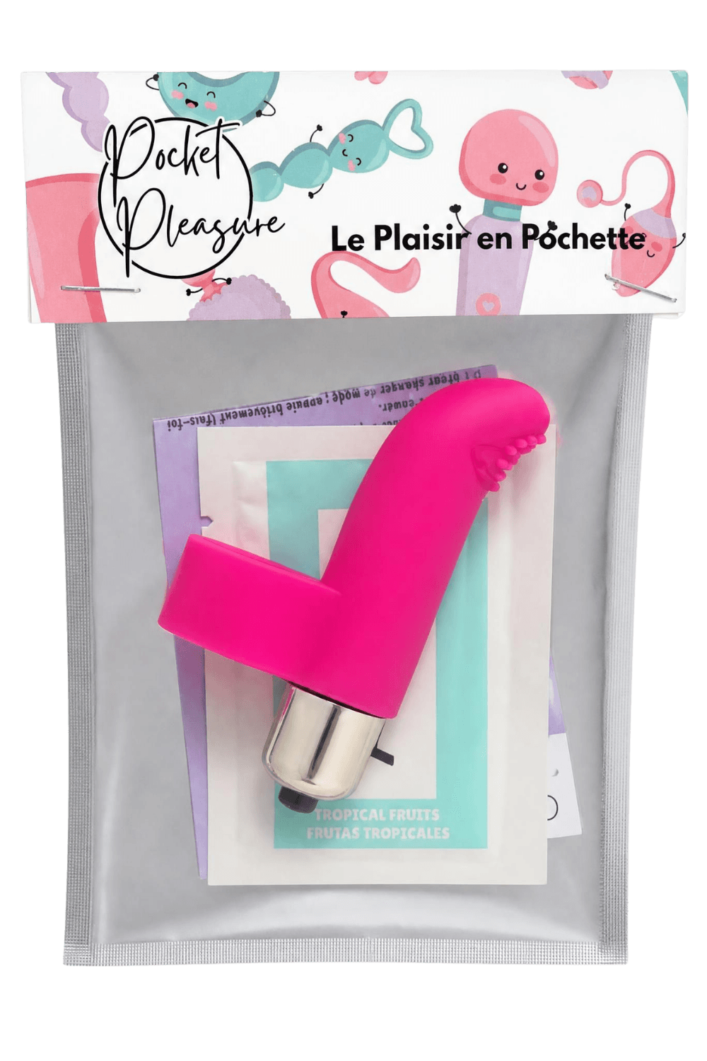 Doigt Chinois Vibrant Picots Rose 1 dosette de lubrifiant — Pocket Pleasure