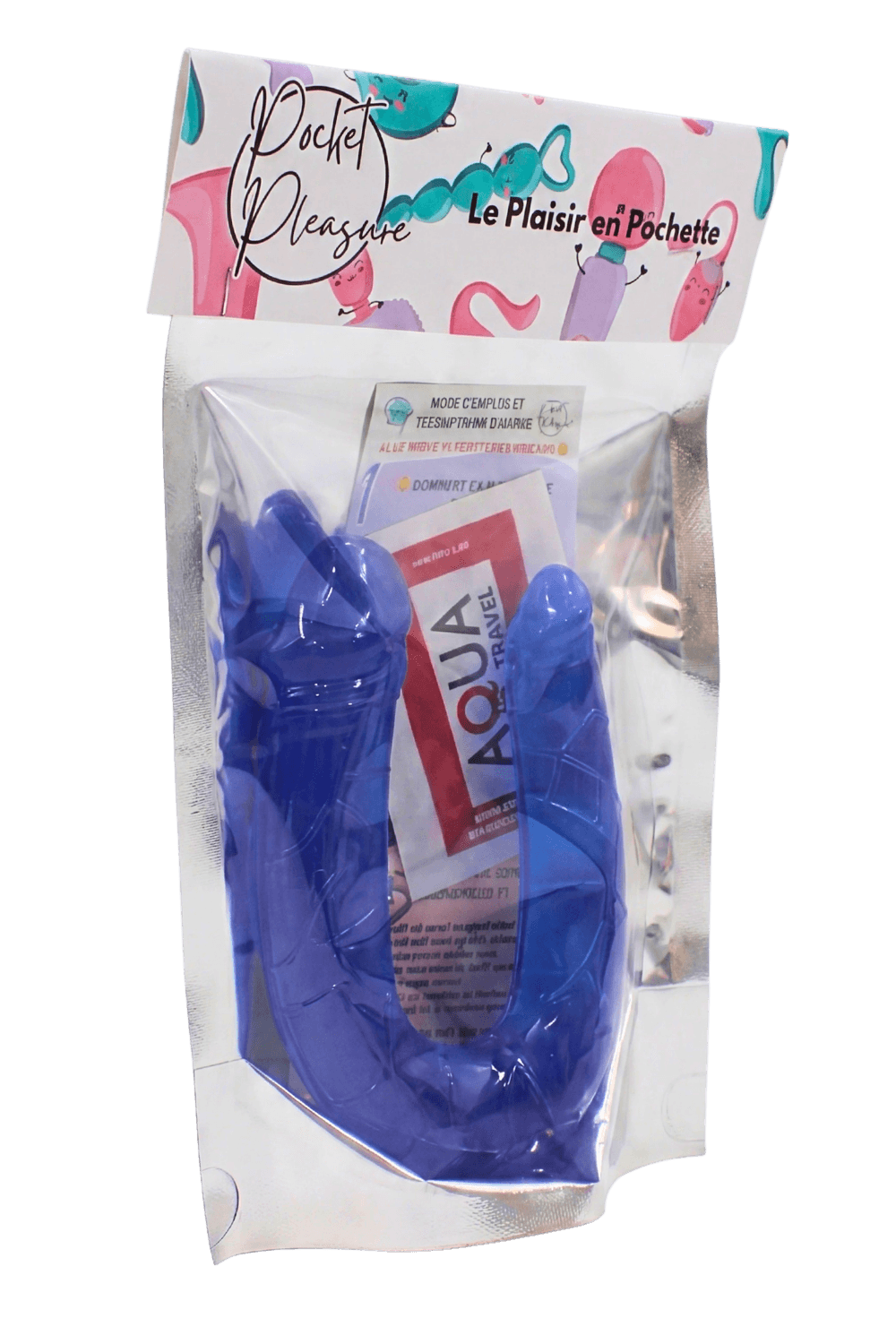 Double Dong Flexible Bleu Pocket Pleasure 1 dosette de lubrifiant - Pocket Pleasure