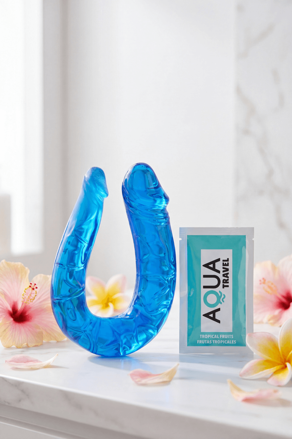 Double Dong Flexible Bleu Pocket Pleasure 1 dosette de lubrifiant - Pocket Pleasure