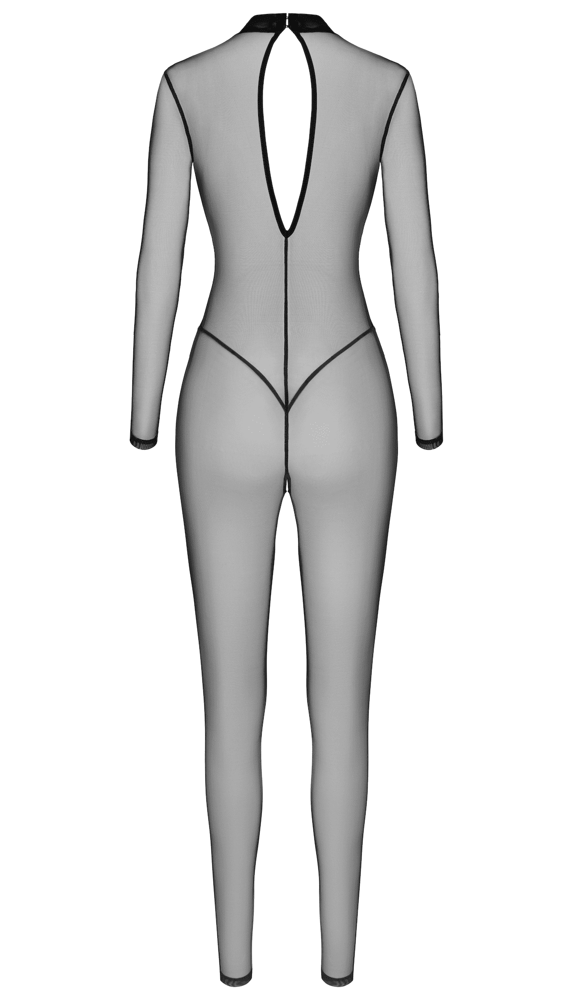 F387 Catsuit transparent noir - Noir Handmade
