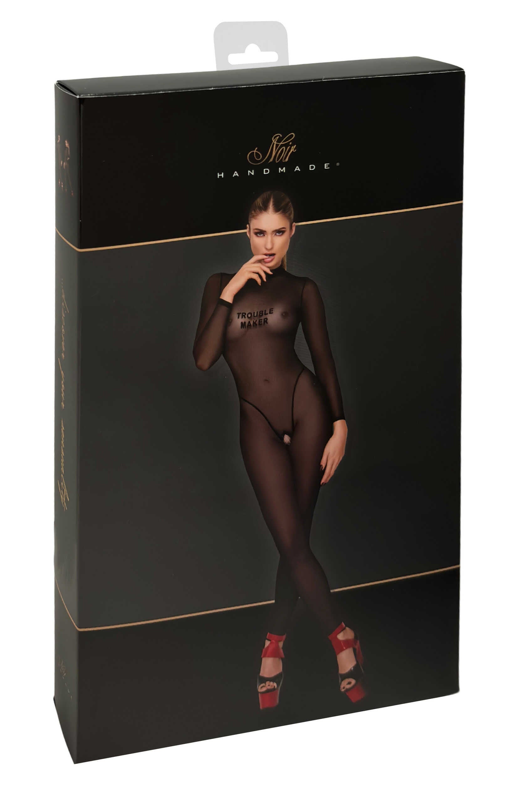 F387 Catsuit transparent noir - Noir Handmade