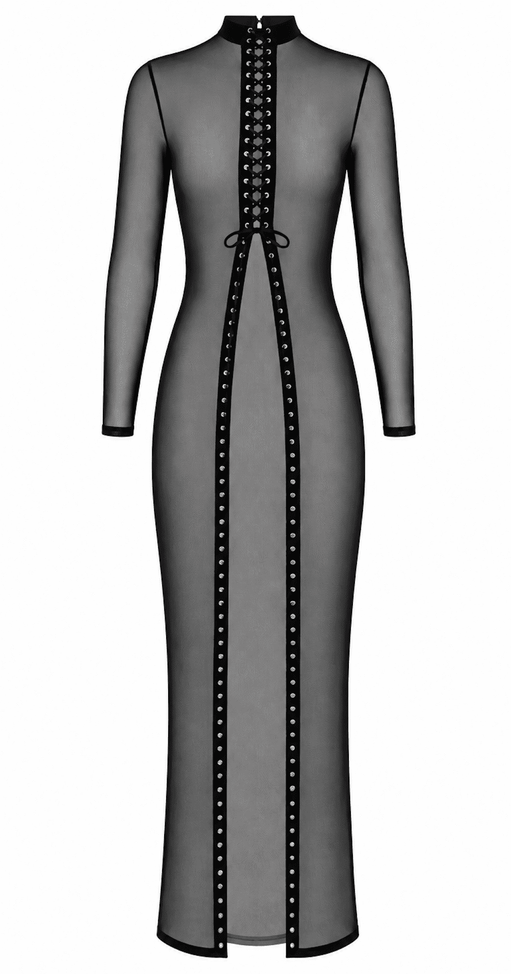 F410 Do Not Disturb robe longue à laçage - Noir Handmade