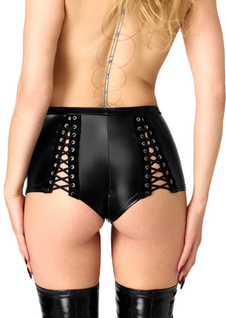 F411 Do Not Disturb short à laçage - Noir Handmade