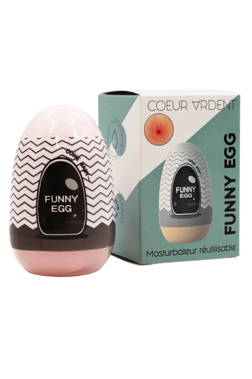 Gaine Masturbatrice Réutilisable FUNNY EGG – Design Réaliste Anus - Coeur Ardent