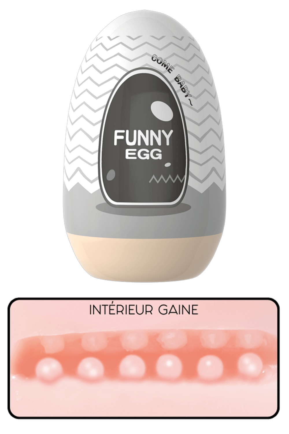 Gaine Masturbatrice Réutilisable FUNNY EGG – Design Réaliste Anus - Coeur Ardent