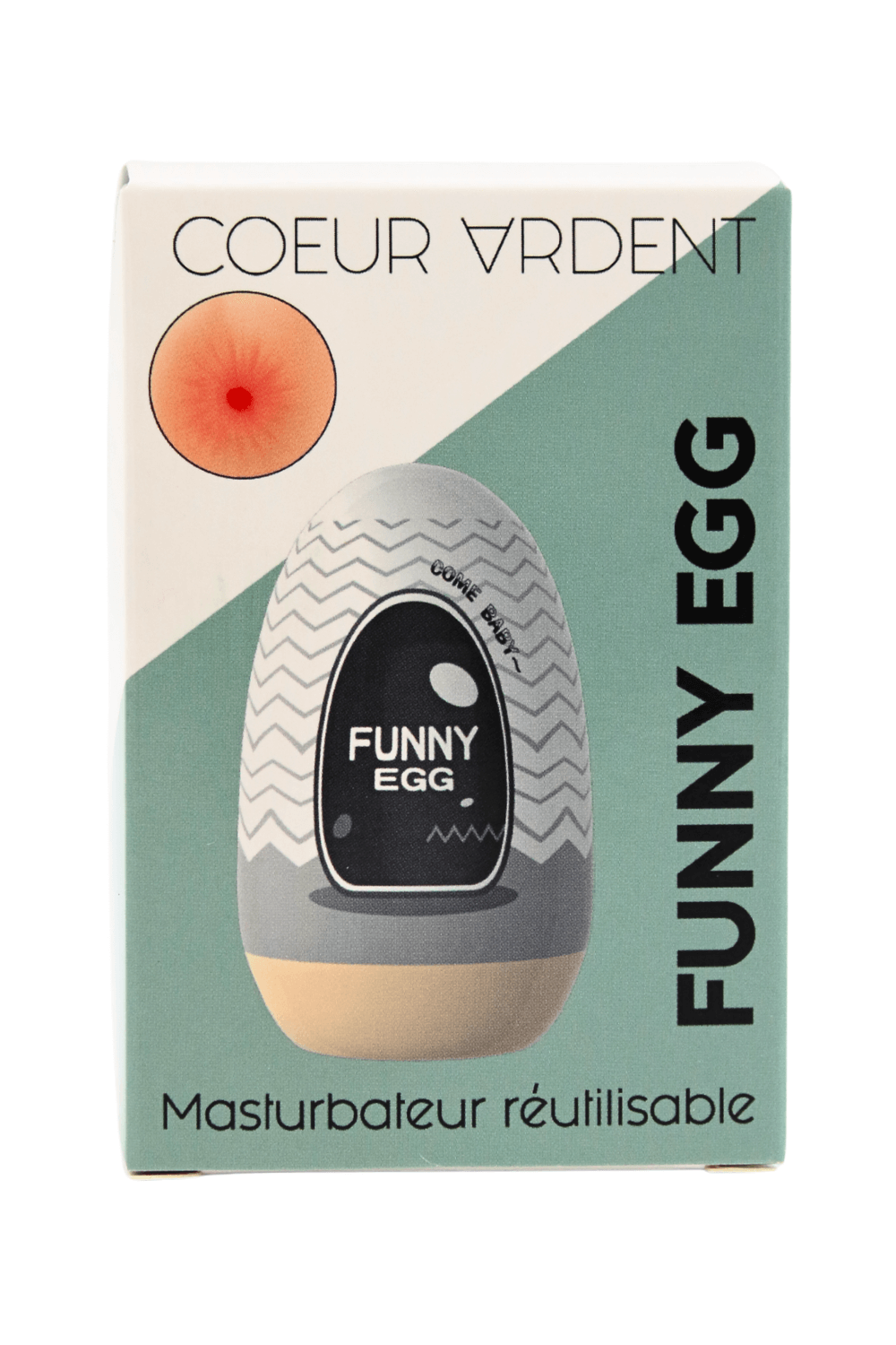 Gaine Masturbatrice Réutilisable FUNNY EGG – Design Réaliste Anus - Coeur Ardent