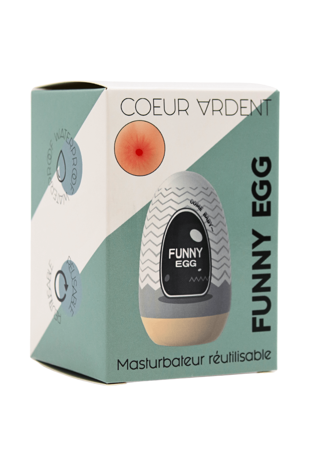 Gaine Masturbatrice Réutilisable FUNNY EGG – Design Réaliste Anus - Coeur Ardent