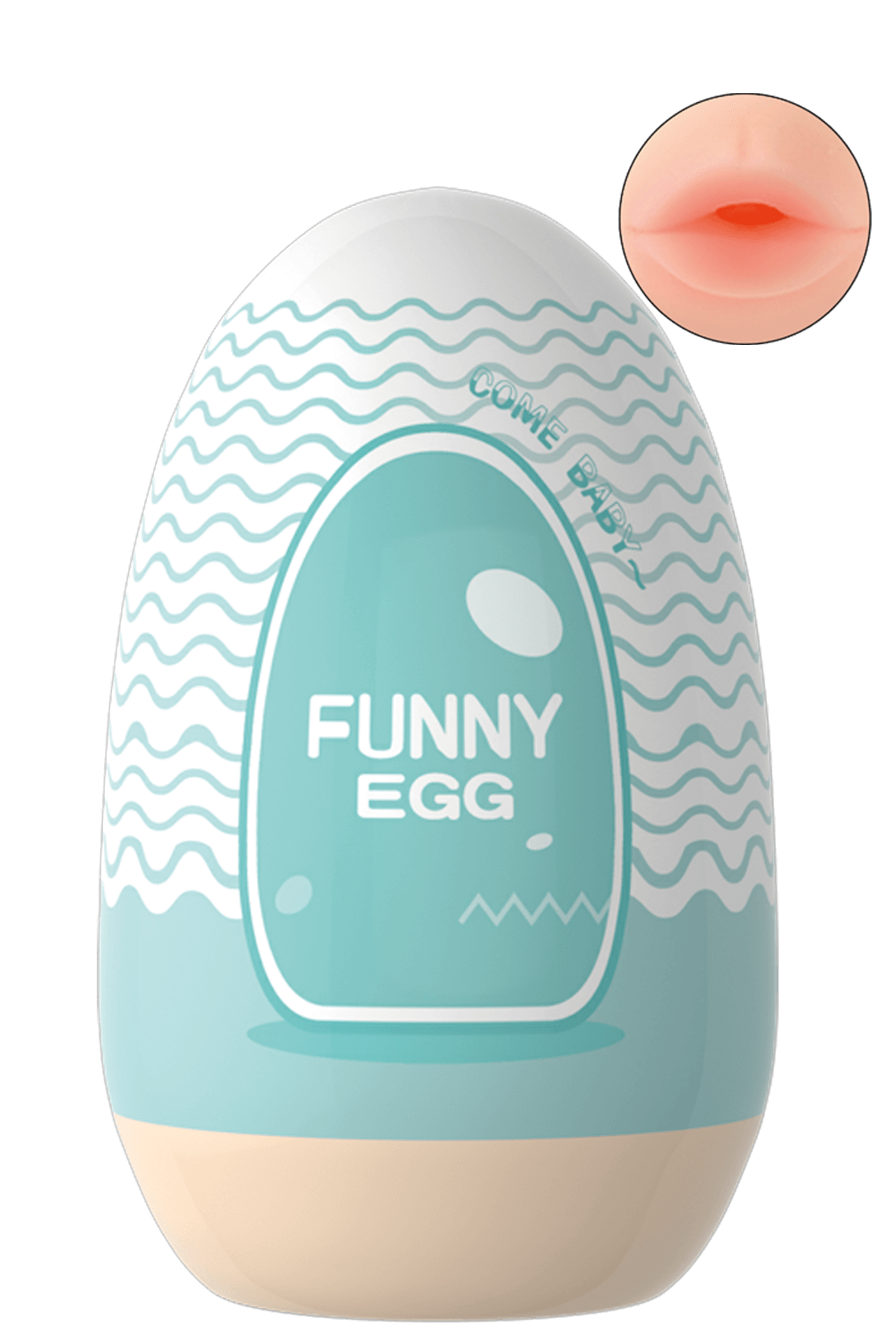 Gaine Masturbatrice Réutilisable FUNNY EGG – Design Réaliste Bouche - Coeur Ardent