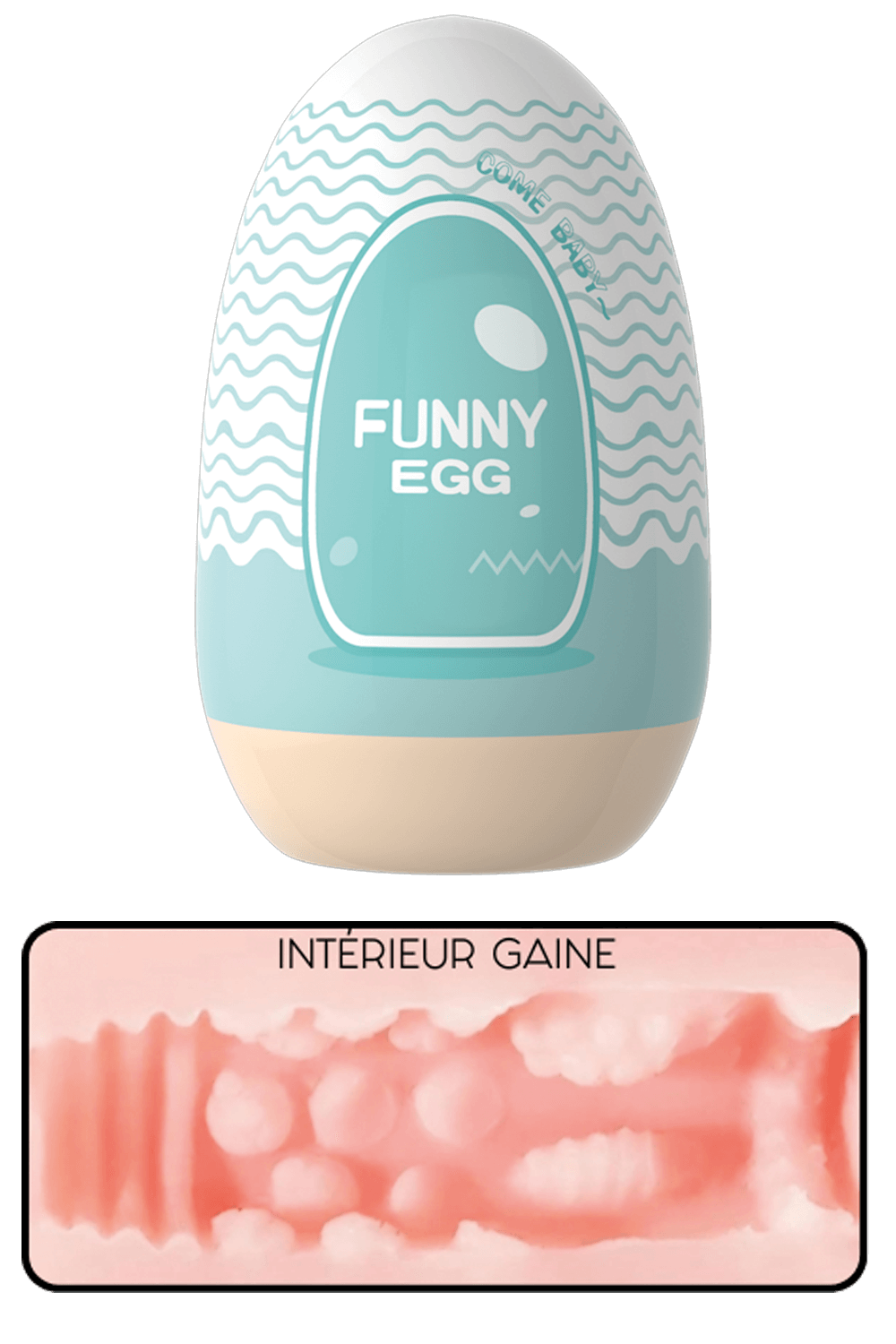 Gaine Masturbatrice Réutilisable FUNNY EGG – Design Réaliste Bouche - Coeur Ardent