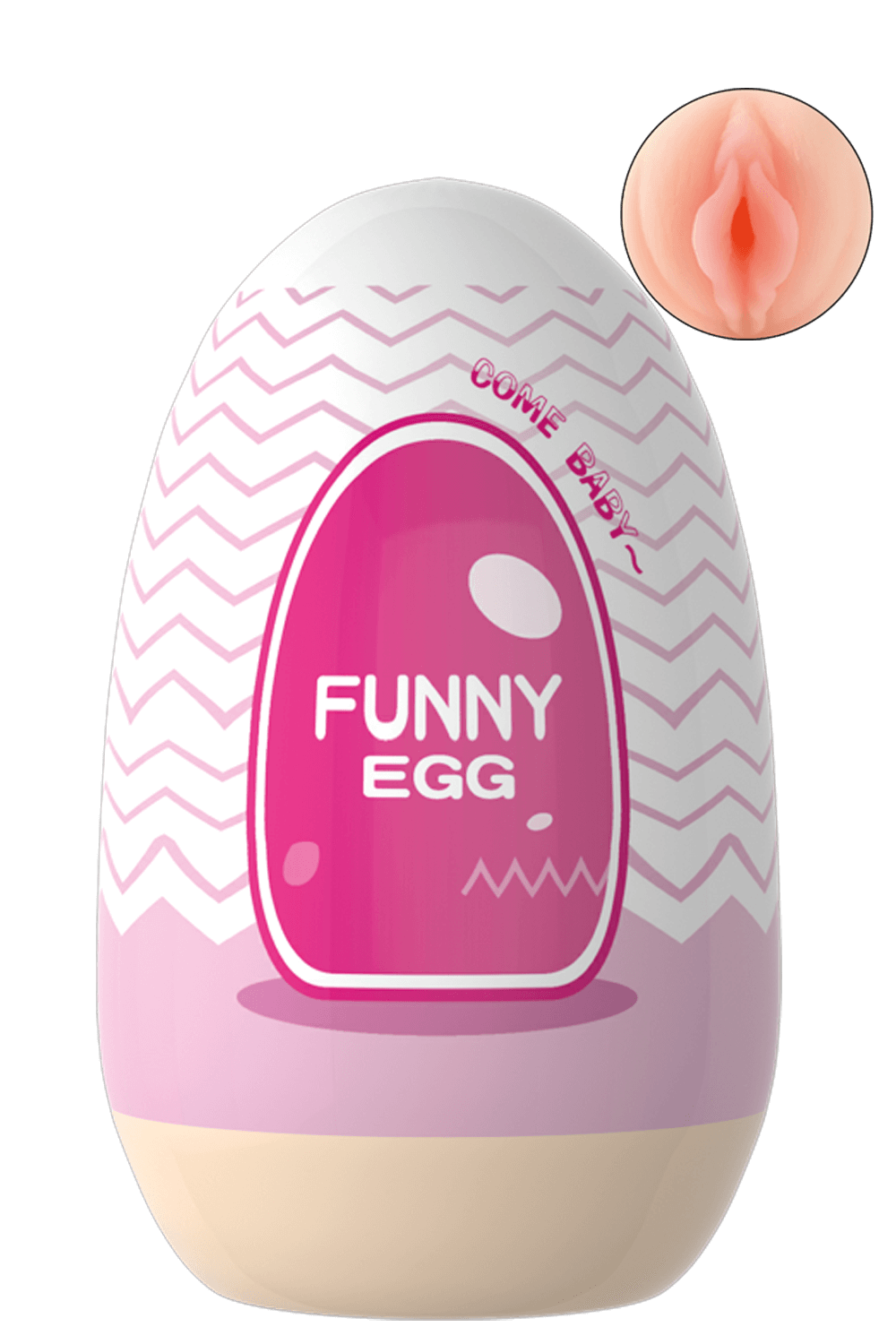 Gaine Masturbatrice Réutilisable FUNNY EGG – Design Réaliste Vagin lèvres épaisses - Coeur Ardent