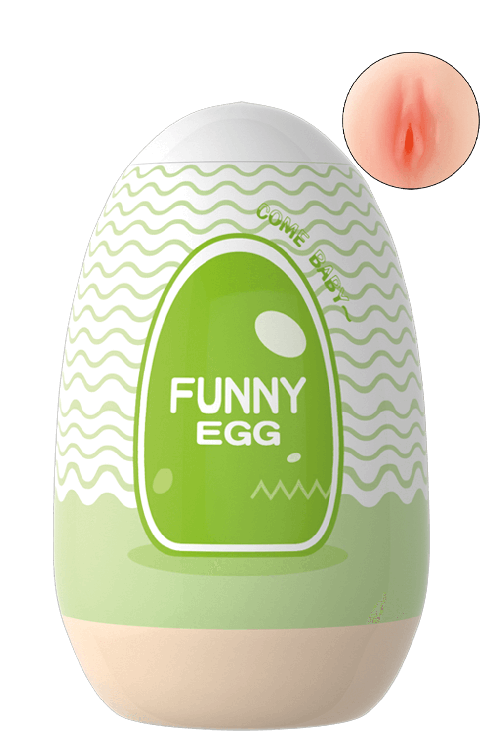 Gaine Masturbatrice Réutilisable FUNNY EGG – Design Réaliste Vagin lèvres fines - Coeur Ardent