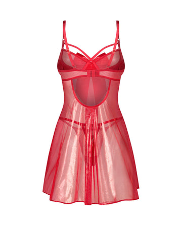 Gifty red Babydoll et string - Obsessive