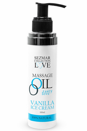 Huile de massage comestible Vanille glacée 100ml 100% naturelle - Sezmar