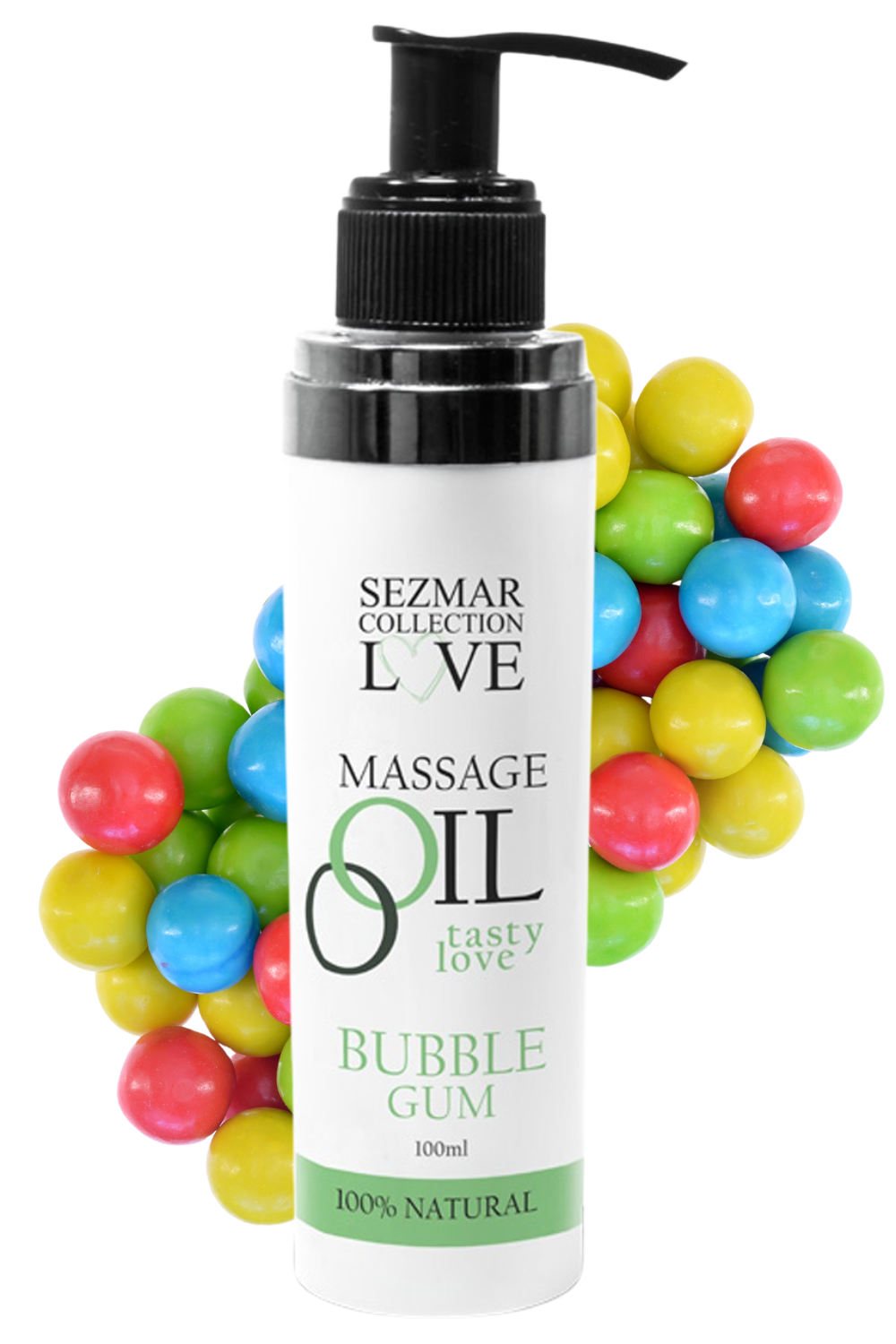 Huile de massage comestible bubble gum 100ml 100% naturelle - Sezmar