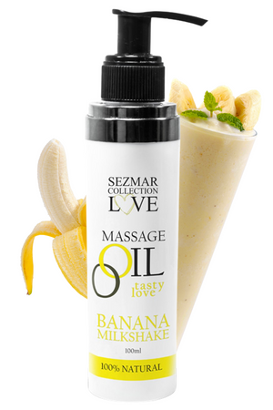 Huile de massage comestible milkshake banane 100ml 100% naturelle - Sezmar