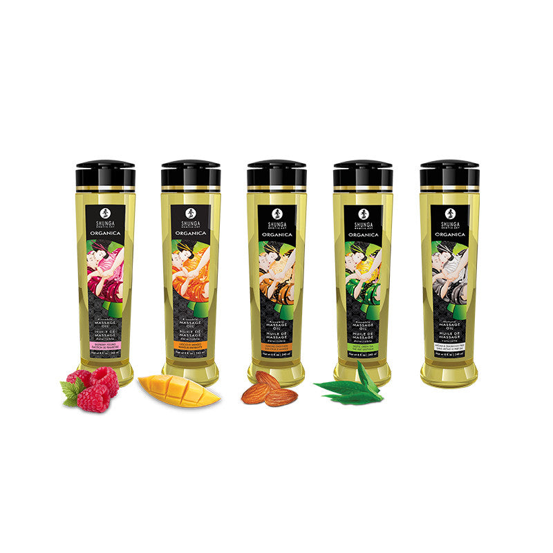 Huile de massage organique - Emotion de framboise - 240 ml - Shunga