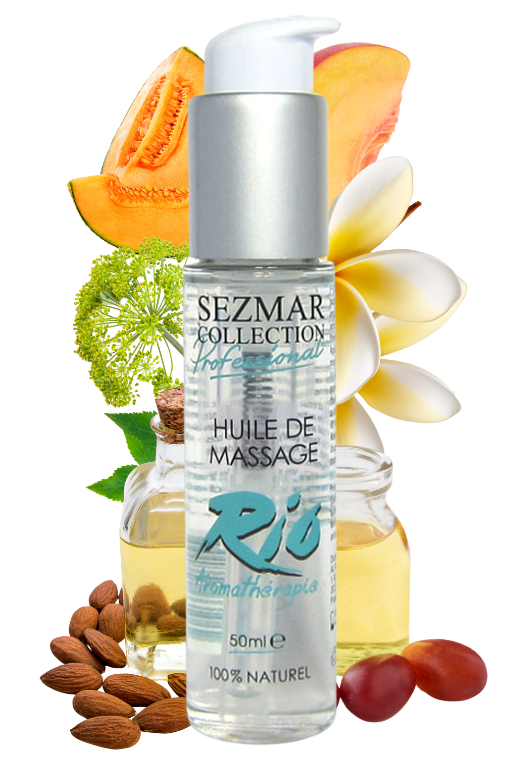 Huile de massage professionnelle RIO 100% naturelle 50 ml - Sezmar