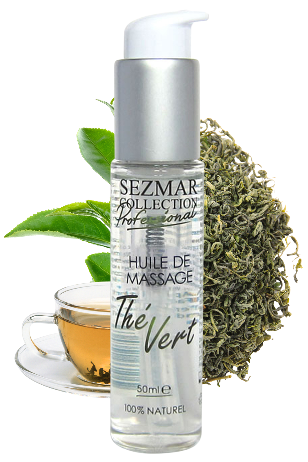 Huile de massage professionnelle Thé Vert 100% naturelle 50 ml - Sezmar