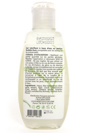 Lubrifiant à base d'eau 100% naturel Bubble Gum 90 ml - Sezmar
