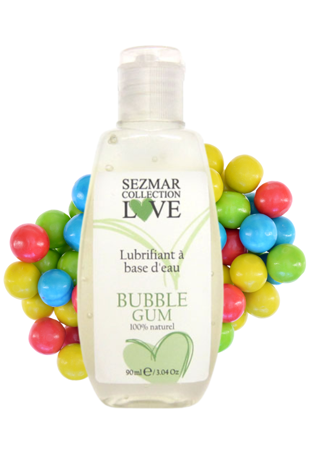 Lubrifiant à base d'eau 100% naturel Bubble Gum 90 ml - Sezmar