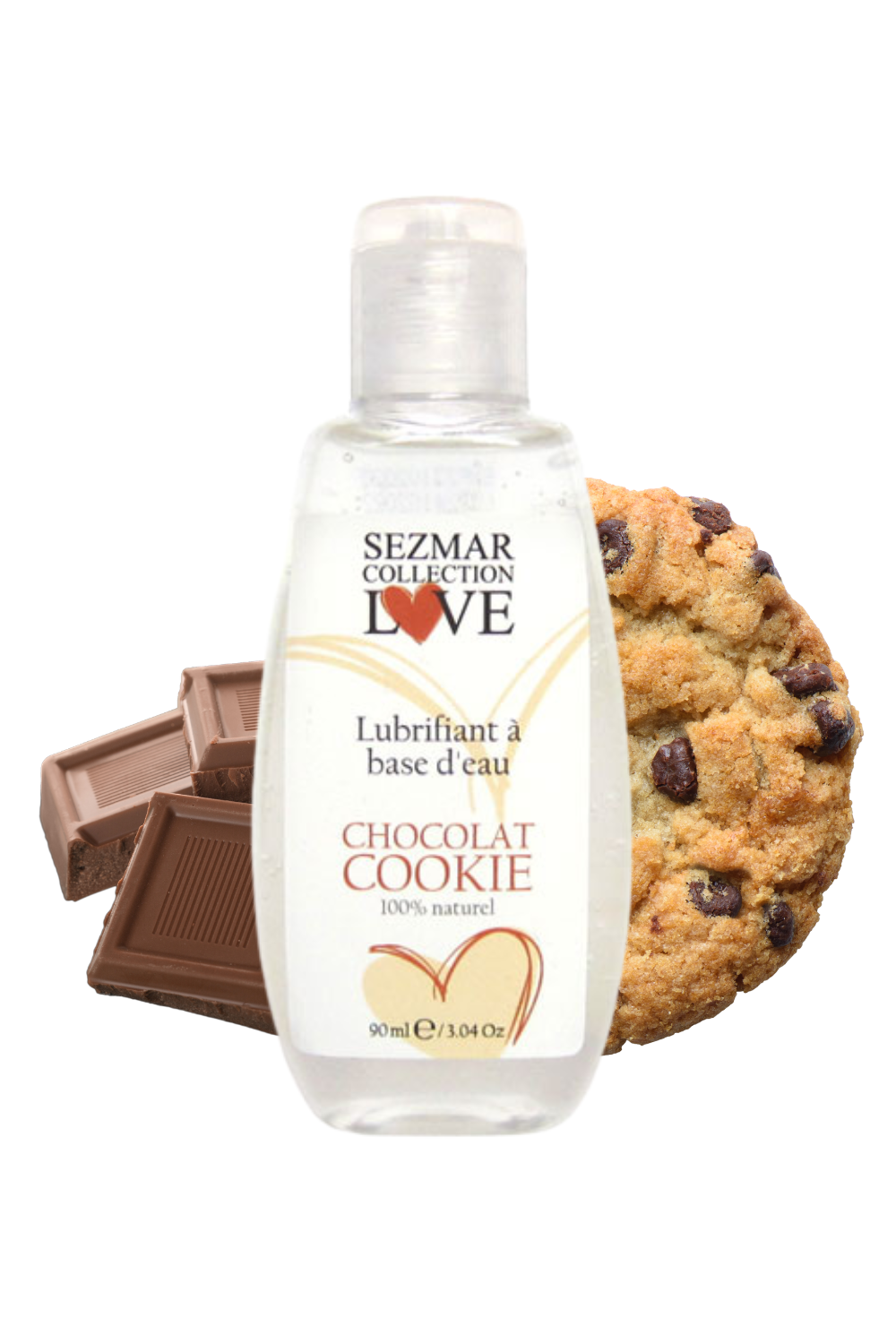 Lubrifiant à base d'eau 100% naturel Chocolat Cookie 90 ml -Sezmar