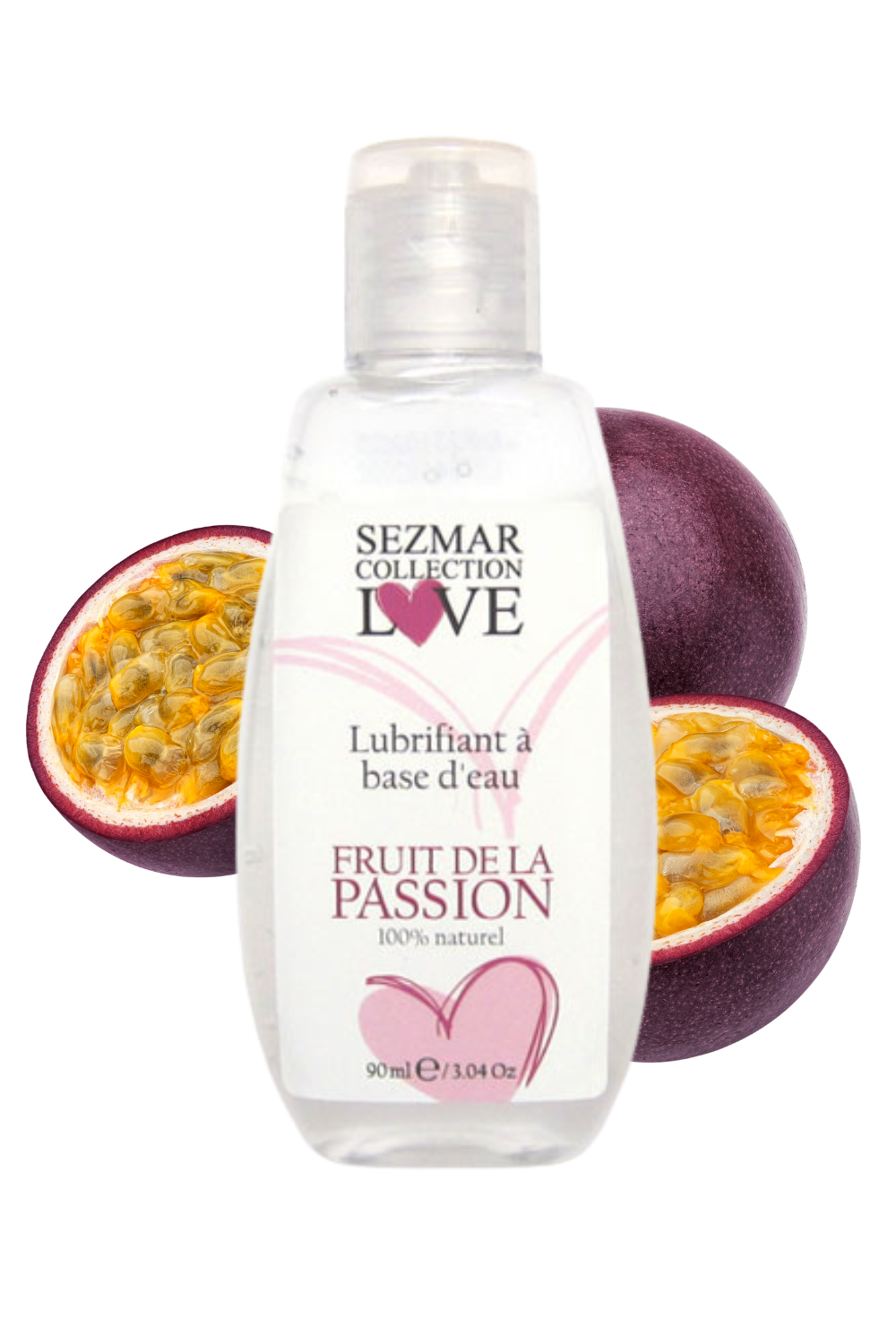 Lubrifiant à base d'eau 100% naturel Fruit de la passion 90ml - Sezmar