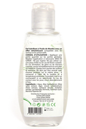Lubrifiant à base d'eau 100% naturel Menthe poivrée 90 ml - Sezmar