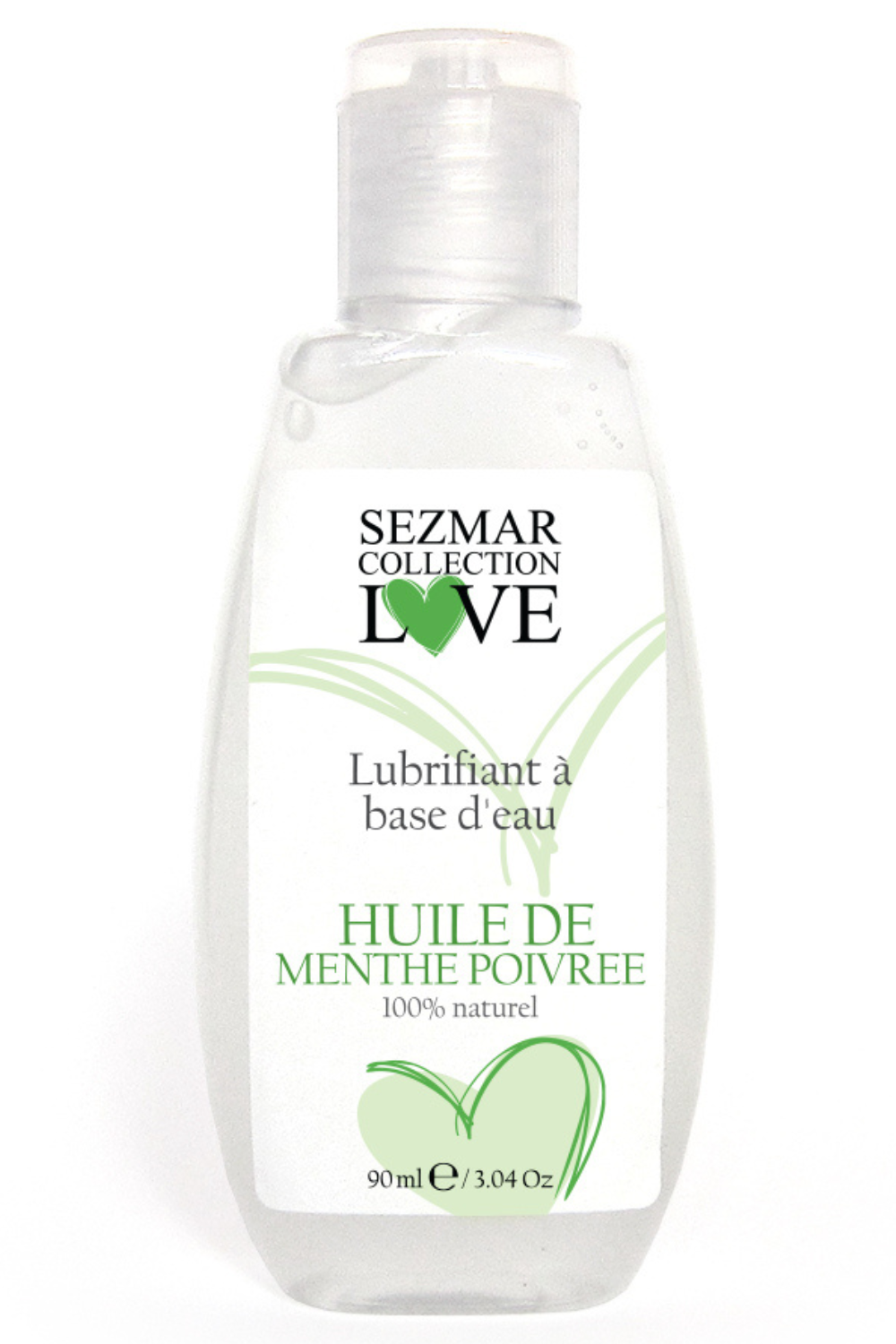 Lubrifiant à base d'eau 100% naturel Menthe poivrée 90 ml - Sezmar