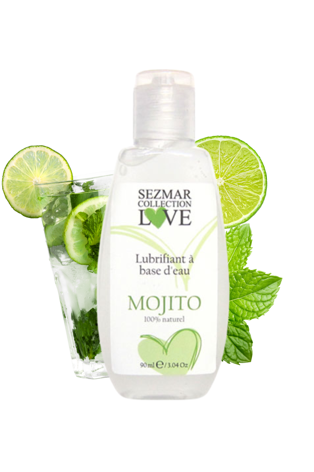Lubrifiant à base d'eau 100% naturel Mojito 90 ml - Sezmar