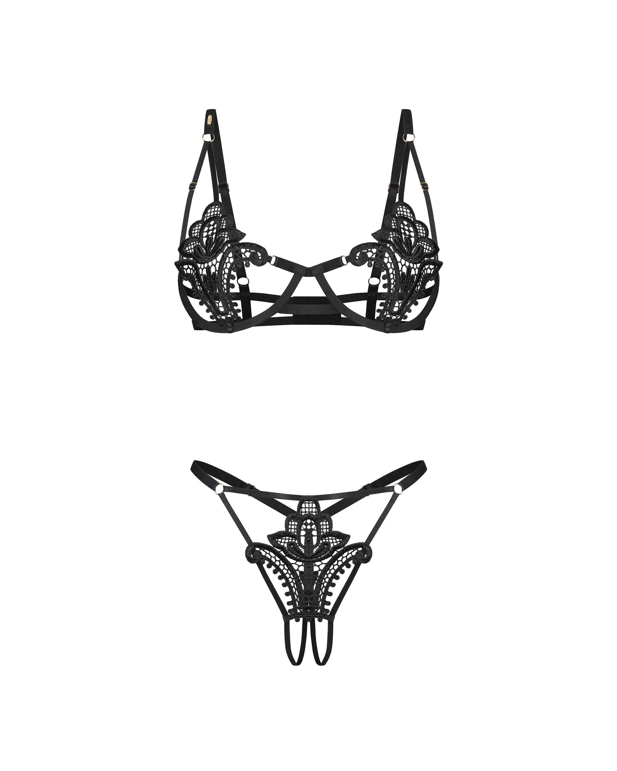Luise Sublim ensemble ouvert 2 pièces noir - Obsessive