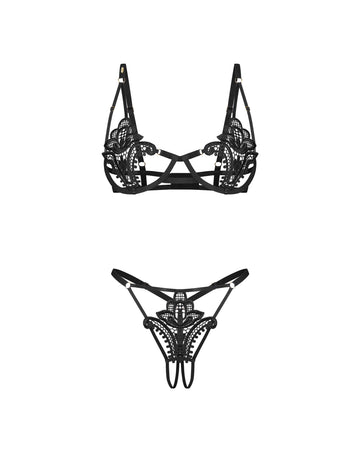 Luise Sublim ensemble ouvert 2 pièces noir - Obsessive