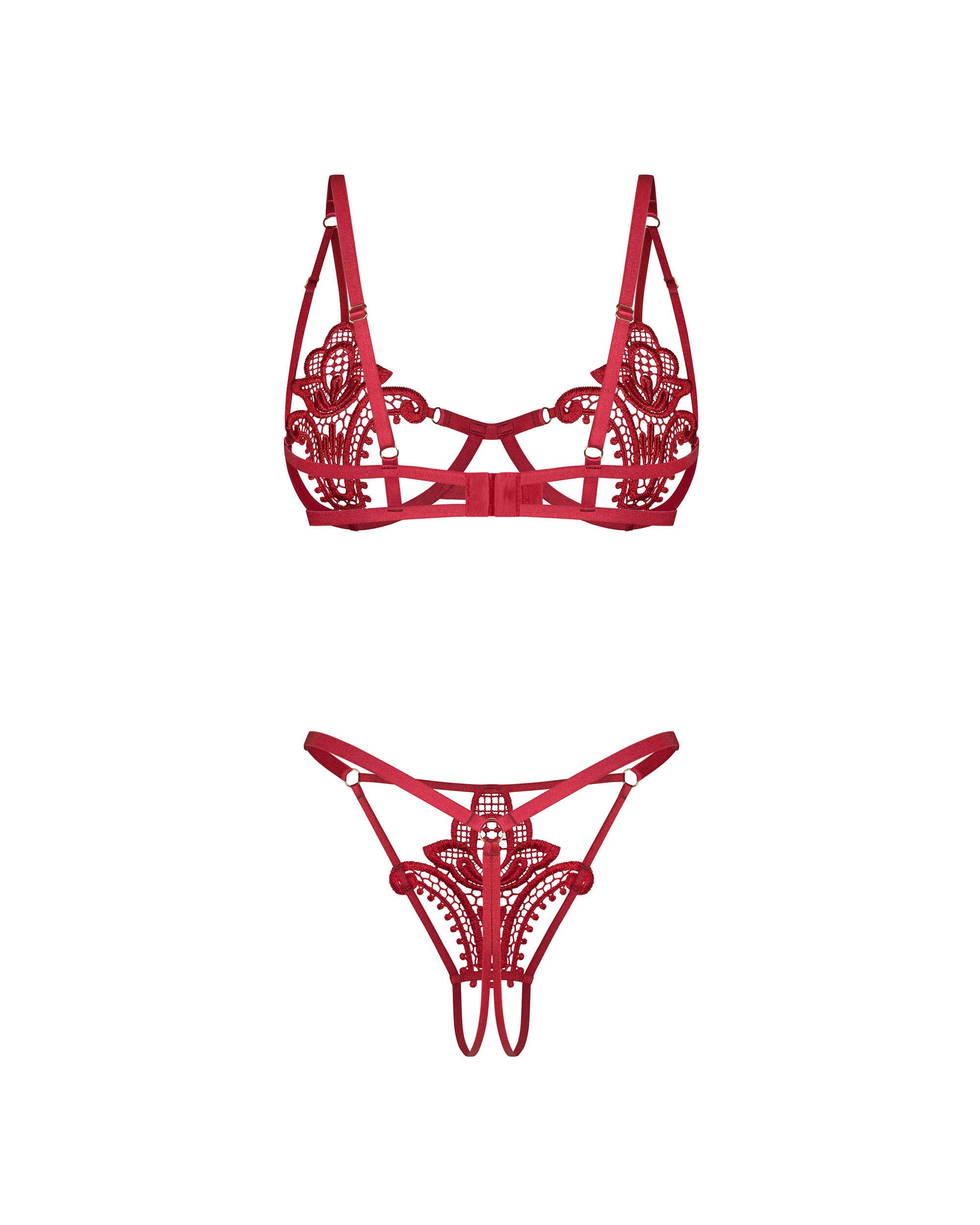 Luise Sublim ensemble ouvert 2 pièces  rouge - Obsessive