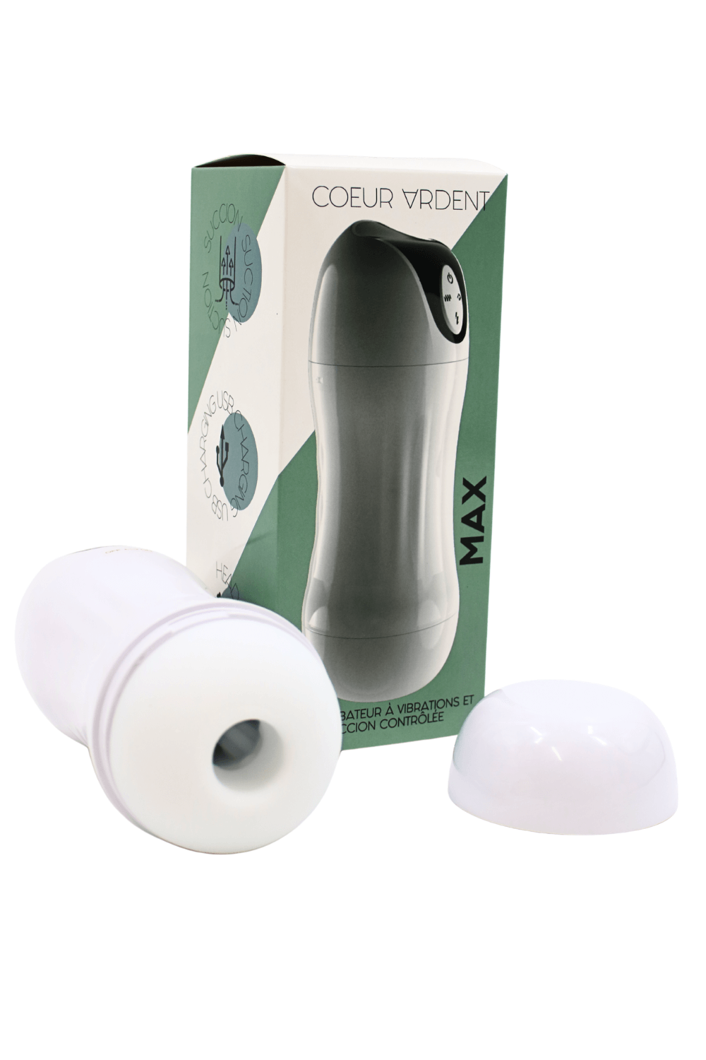 MAX – Masturbateur à Vibrations Succion Contrôlée USB - Coeur Ardent
