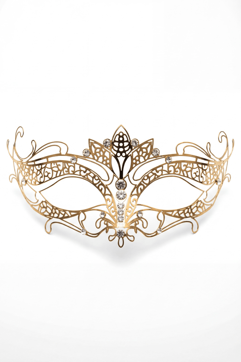 Masque vénitien Asia rigide doré avec strass - Be Lily Accessories