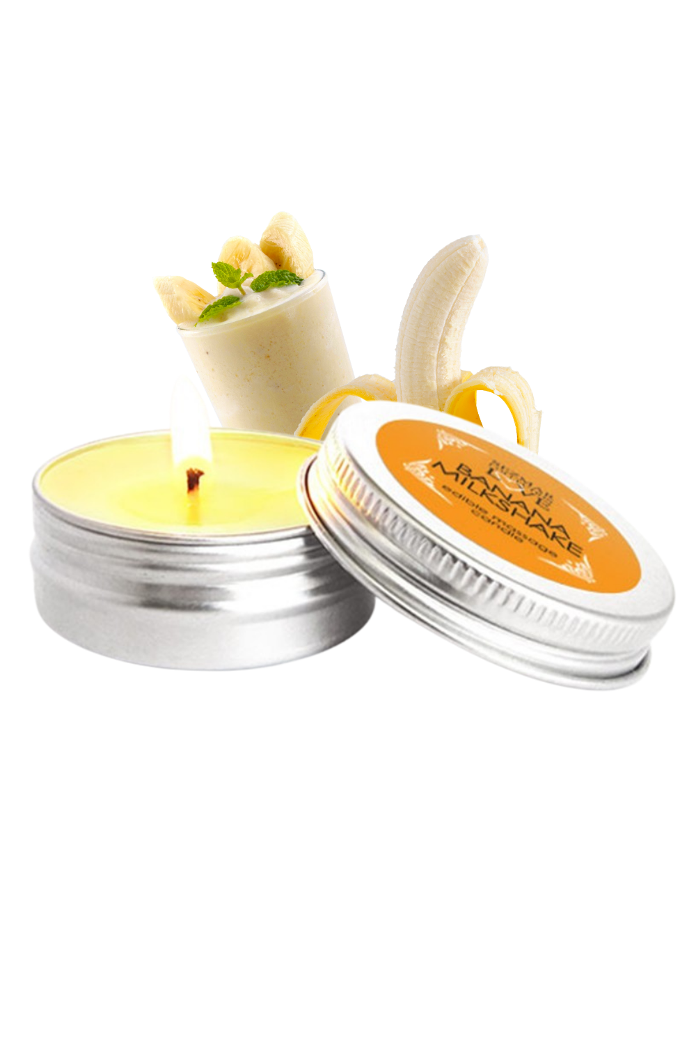 Mini Bougie de massage milshake banane 30ml 100% naturelle - Sezmar