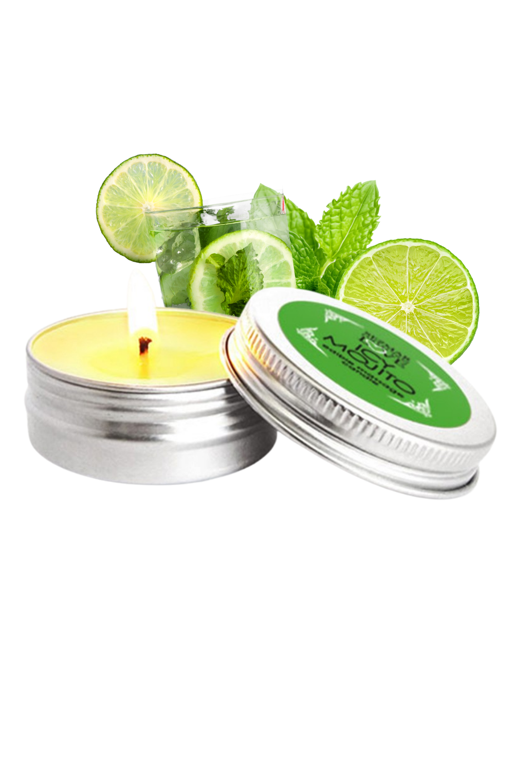 Mini Bougie de massage mojito 30ml 100% naturelle - Sezmar