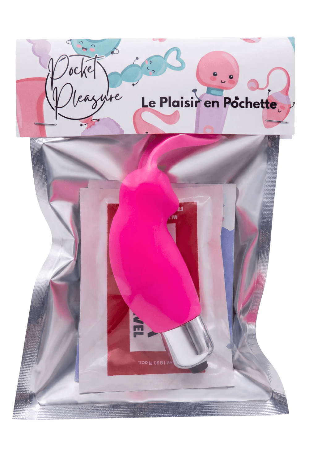 Mini Stimulateur Clitoridien Lapin Rose 1 dosette lubrifiant — Pocket Pleasure