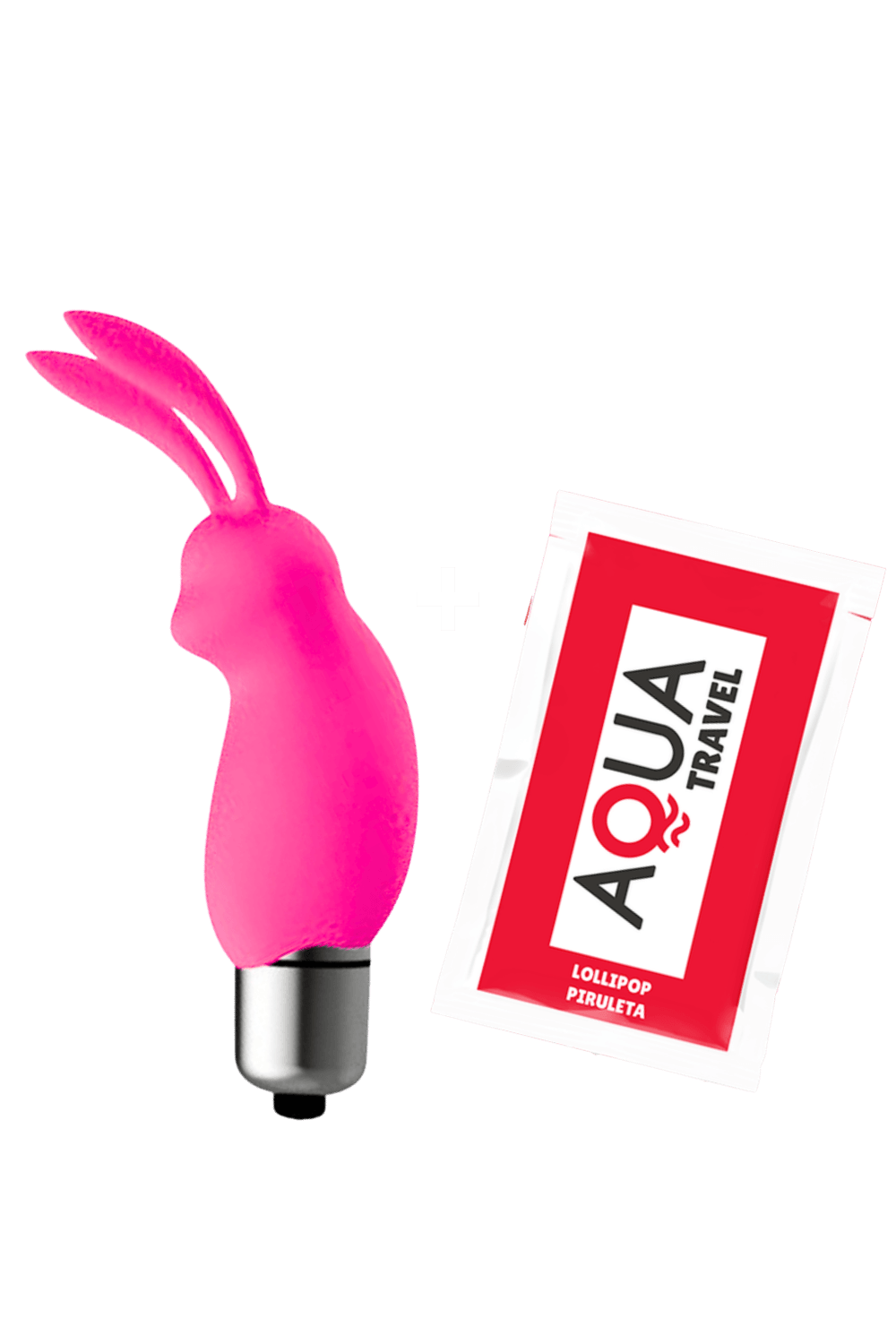 Mini Stimulateur Clitoridien Lapin Rose 1 dosette lubrifiant — Pocket Pleasure