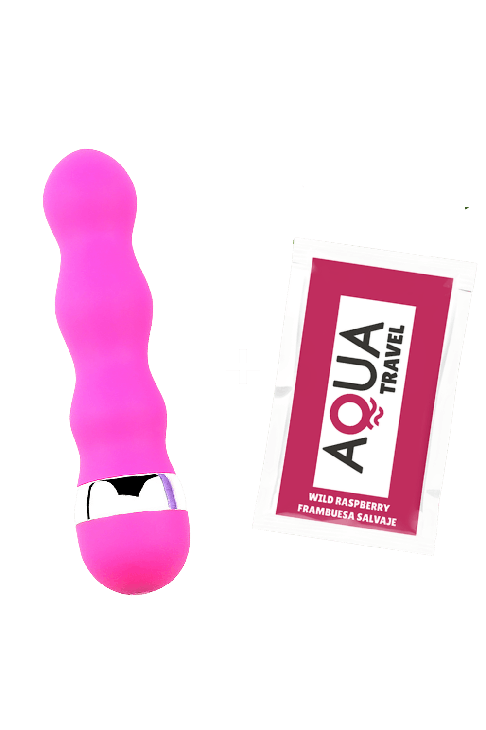 Mini Vibromasseur rose ondulés Pocket Pleasure 1 dosette de lubrifiant - Pocket Pleasure