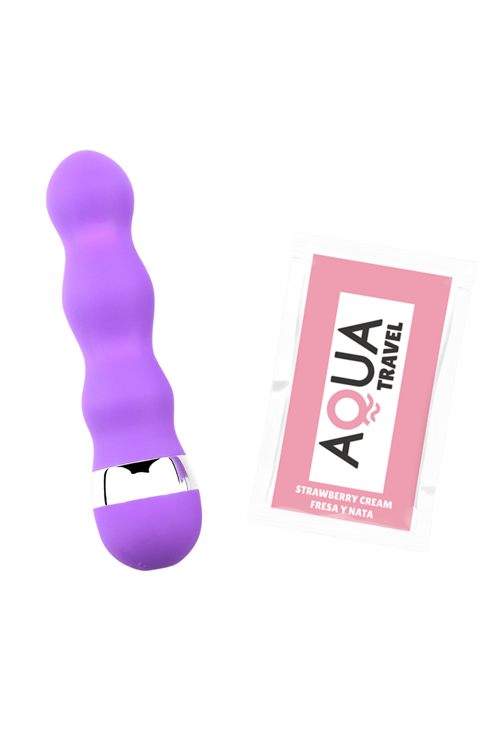 Mini Vibromasseur violet ondulés Pocket Pleasure 1 dosette de lubrifiant - Pocket Pleasure