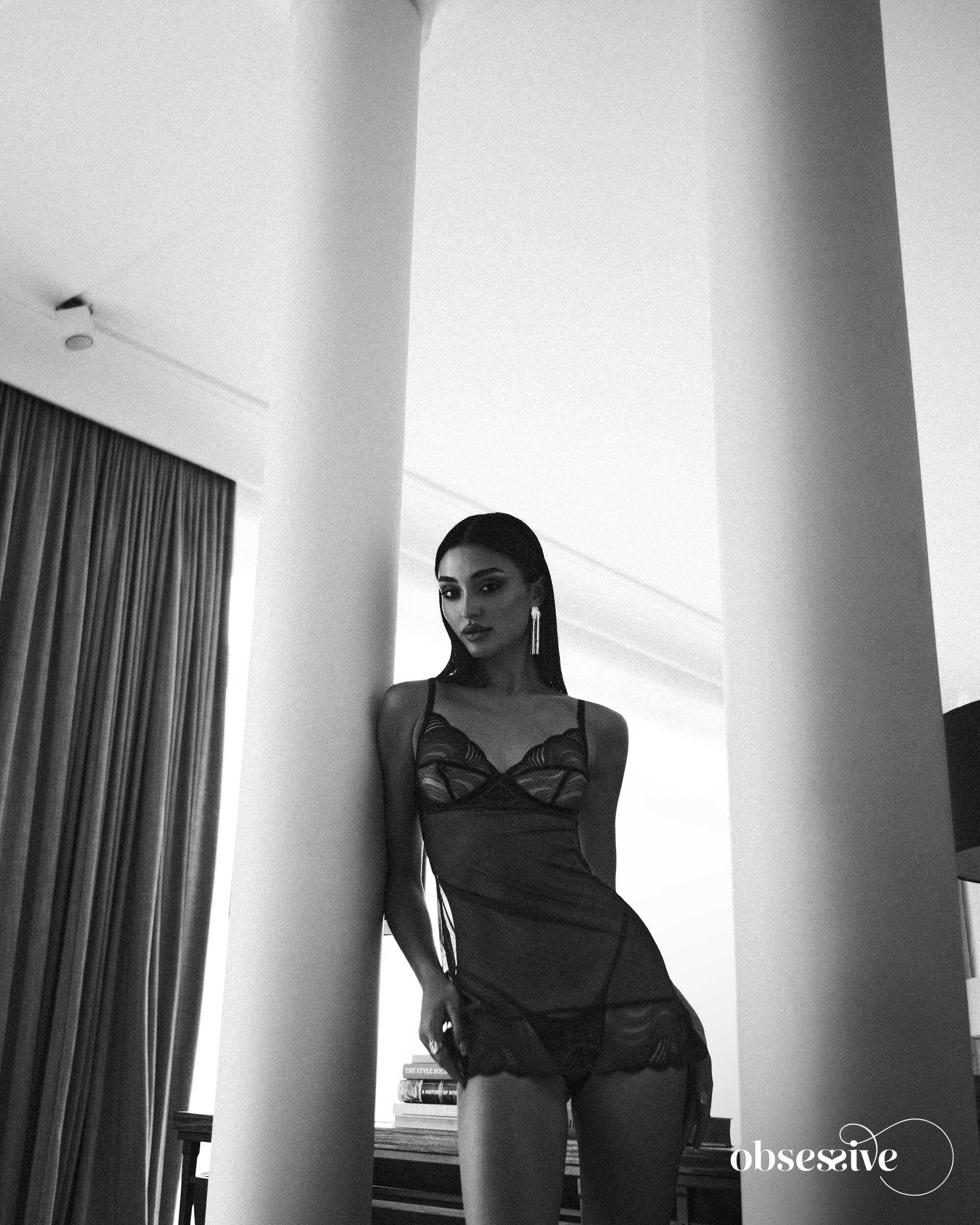 Nightly Blue nuisette et string - Bleu - Obsessive