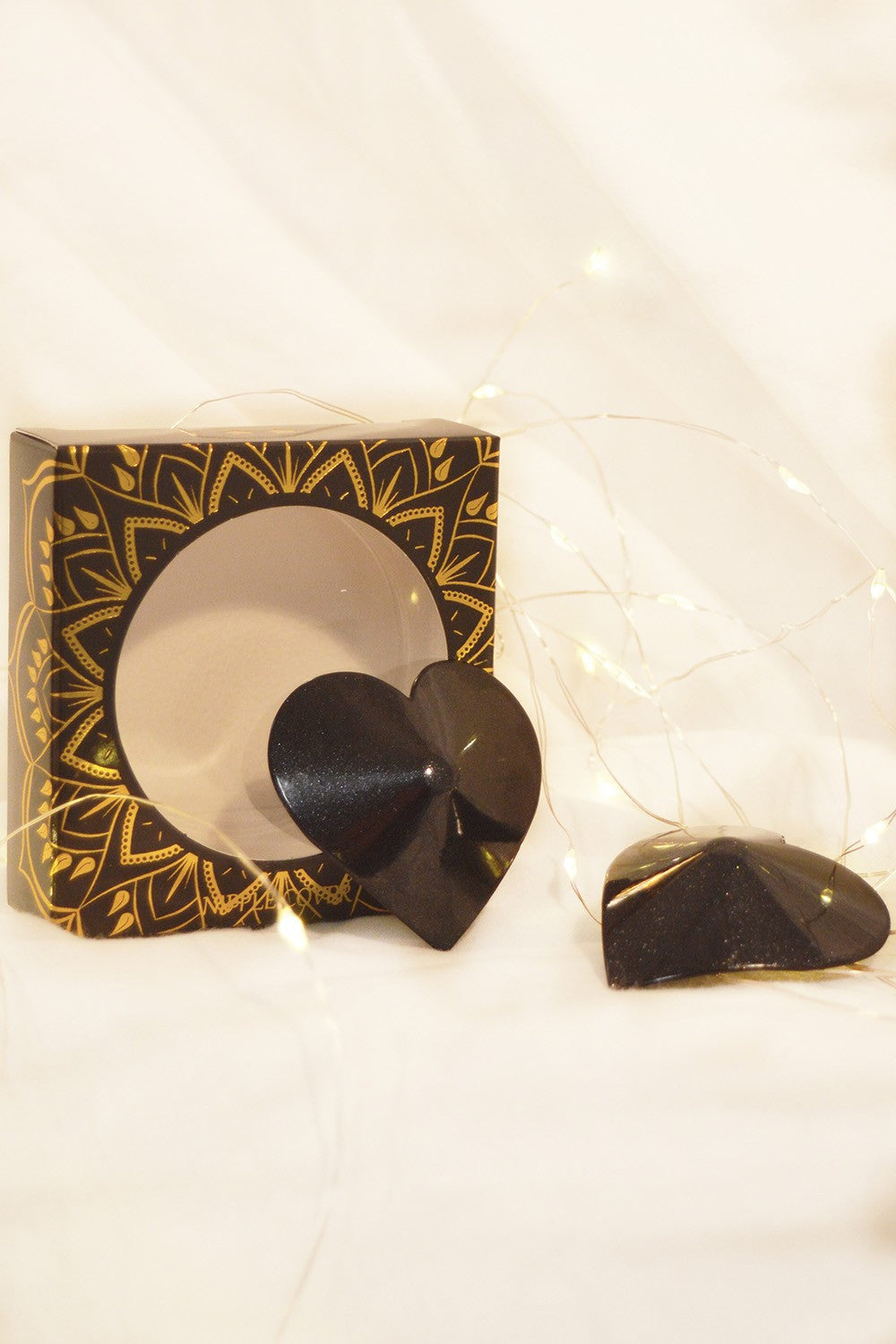 Nipple Métal noir Cache tétons cœur - Be Lily Accessories