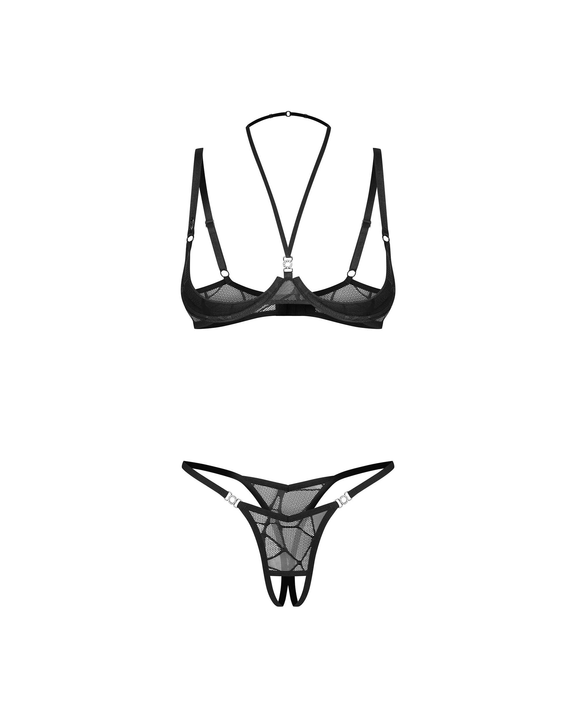 Olianna ensemble ouvert 2 pièces noir - Obsessive
