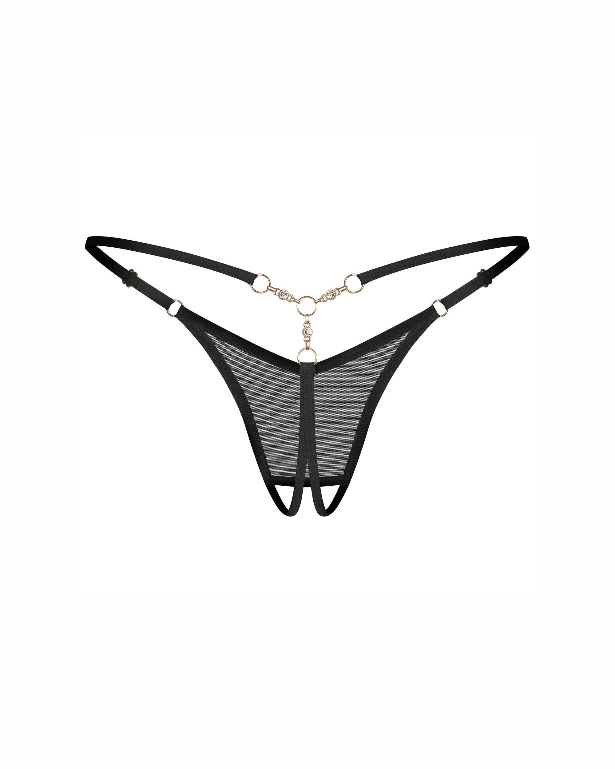 Oxaria string ouvert noir - Obsessive